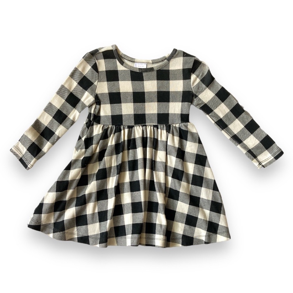 HANNA ANDERSSON Dress Skirt Gingham Black White Plaid Cotton Long